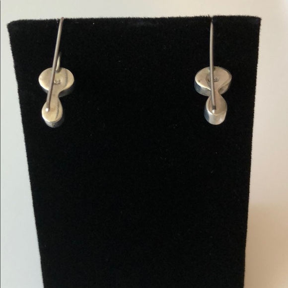 Turquoise Silver Opposite Earrings - Picture 2 of 6